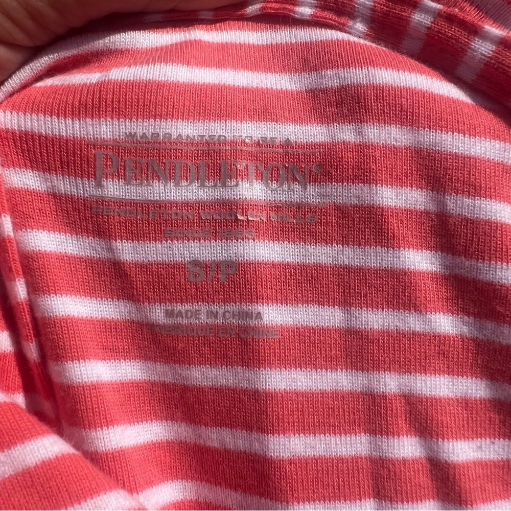 Pendleton Lightweight Salmon/White Striped 100% C… - image 5